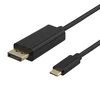 USB-C - DisplayPort kabelis DELTACO 4K UHD, paauksuotos jungtys, 1m, juodas / USBC-DP100-K / 00140012