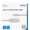 USB-C - DisplayPort kabelis DELTACO 4K UHD, paauksuotos jungtys, 2m, baltas / USBC-DP201-K / 00140016