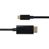 USB-C - DisplayPort kabelis DELTACO 4K UHD, paauksuotos jungtys, 1m, juodas / USBC-DP100-K / 00140012