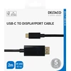 USB-C - DisplayPort kabelisDELTACO 4K UHD, paauksuotos jungtys, 2m, juodas / USBC-DP200-K / R00140015