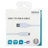 USB-C į USB-A kabelį, 1 m, 3A, USB 2.0, baltas DELTACO / USBC-1009M