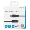 USB-C į USB-A kabelį, 1m, 3A, USB 2.0, juodas DELTACO / USBC-1004M