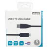 USB-C į USB-A kabelį, 2 m, 3A, USB 2.0, juoda DELTACO / USBC-1006M
