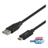 USB-C į USB-A kabelį, 2 m, 3A, USB 2.0, juoda DELTACO / USBC-1006M