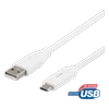 USB-C į USB-A kabelį, 2 m, 3A, USB 2.0, baltas DELTACO / USBC-1011M