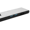 USB-C jungčių stotelė DELTACO USB-C į HDMI/DisplayPort/USB-A/USB-C/atminties kortelės skaitytuvas, 3840x2160, PD 100W, pilka / USBC-HDMI21