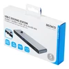 USB-C jungčių stotelė DELTACO USB-C į HDMI/DisplayPort/USB-A/USB-C/atminties kortelės skaitytuvas, 3840x2160, PD 100W, pilka / USBC-HDMI21