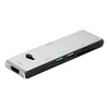 USB-C jungčių stotelė DELTACO USB-C į HDMI/DisplayPort/USB-A/USB-C/atminties kortelės skaitytuvas, 3840x2160, PD 100W, pilka / USBC-HDMI21