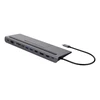 USB-C jungčių stotelė DELTACO USB-C maitinimo šaltinis, 85 W, 4K UHD @ 60Hz, DP, HDMI, VGA, RJ45, 3.5mm, 1 Gbit/s, pilka / USBC-DOCK2