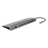 USB-C jungčių stotelė DELTACO USB-C maitinimo šaltinis, 85 W, 4K UHD @ 60Hz, DP, HDMI, VGA, RJ45, 3.5mm, 1 Gbit/s, pilka / USBC-DOCK2