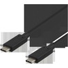 USB-C kabelis DELTACO 0.25m, USB 3.1 Gen 2, 10 Gbps, 60W, juodas / USBC-1120