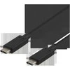 USB-C kabelis DELTACO 0.25m, USB 3.1 Gen 2, 10 Gbps, 60W, juodas / USBC-1120