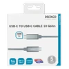 USB-C kabelis DELTACO 1m, SuperSpeed , pintas, USB 3.1 Gen 2, 10 Gbps, 100W, sidabrinė / USBC-1417M