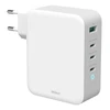 USB-C sieninis įkroviklis DELTACO 1x USB-A, 3x USB-C, bendra galia 130 W, balta / USBC-GAN04