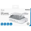 USB įkrovimo stotelė DELTACO 4x USB-A, 2x USB-C, 50 W, balta / DPS-0203