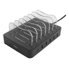 USB įkrovimo stotelė DELTACO skirta 6 įrenginiams, 5x USB-A, 1x USB-C PD, greitas krovimas, 50 W, juoda / DPS-0200