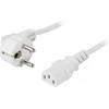 Įžemintas kabelis DELTACO kampinis CEE 7/7 į IEC 60320 C13, max 250V / 10A, 0.2m, baltas / DEL-109V-20
