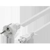 Įžemintas prietaiso kabelis DELTACO tiesus CEE 7/7 į tiesų IEC 60320 C5, 1m, max 250V / 2.5A, 3X0.75mm2, baltas / DEL-109CV