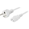 Įžemintas įtaiso kabelis DELTACO CEE 7/7 į IEC 60320 C1332, max 250V / 10A, 0.5m, baltas / DEL-109MV-50