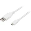 „DELTACO USB 2.0“ A tipo „Micro-B“ USB, 5 kontaktų, 1 m, baltas