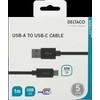 USB-A į USB-C laidas, 1 m, USB 2.0, pintas, juodas DELTACO / USBC-1132M