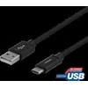 USB-A į USB-C laidas, 2 m, USB 2.0, pintas, juodas DELTACO / USBC-1134M