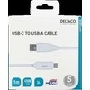 USB-C į USB-A kabelį, 1 m, 3A, USB 2.0, baltas DELTACO / USBC-1009M
