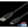 USB-C į USB-A kabelį, 1m, 3A, USB 2.0, juodas DELTACO / USBC-1004M