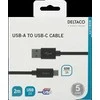 USB-A į USB-C laidas, 2 m, USB 2.0, pintas, juodas DELTACO / USBC-1134M