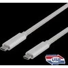 USB-C kabelis DELTACO 1m, SuperSpeed , pintas, USB 3.1 Gen 2, 10 Gbps, 100W, sidabrinė / USBC-1417M