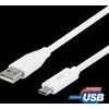 USB-C į USB-A kabelį, 2 m, 3A, USB 2.0, baltas DELTACO / USBC-1011M