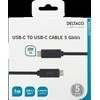 USB-C į USB-C laidas, 1m, 60W 3A, USB 3.1 Gen, E-Marker DELTACO juodas / USBC-1054M