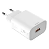 USB sieninis įkroviklis DELTACO 1x USB-A, greitas įkrovimas 18 W, baltas / USB-AC182