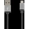 USB sinchronizavimo / įkrovimo kabelis, pintas, USB-A ma - USB Micro B ma, 2m, 2.4A, USB 2.0 DELTACO juodas / MICRO-113F