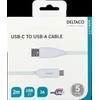 USB-C į USB-A kabelį, 2 m, 3A, USB 2.0, baltas DELTACO / USBC-1011M