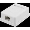 Uždengtas išorinis sieninis lizdas, 1xRJ45, Cat6A DELTACO baltas / VR-220