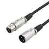 XLR audio kabelis DELTACO 3-pin male - 3-pin female, 26 AWG, 1m, juodas / XLR-1010-K / 00160001