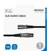 XLR audio kabelis DELTACO 3-pin male - 3-pin female, 26 AWG, 1m, juodas / XLR-1010-K / 00160001