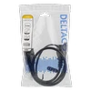 Y-Splitter maitinimo laidas nuo C14 iki C13 + C7, 0,5 DELTACO juodas / DEL-109YA