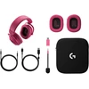 Belaidės žaidimų ausinės su mikrofonu Logitech G PRO X3 LIGHTSPEED, 7.1, Bluetooth, rožinės spalvos | 981-001756
