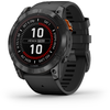 Išmanusis laikrodis Garmin Fenix 7X Pro Solar, Pilkos spalvos korpusas su juodos spalvos silikoniniu dirželiu
