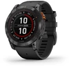 Išmanusis laikrodis Garmin Fenix 7X Pro Solar, Pilkos spalvos korpusas su juodos spalvos silikoniniu dirželiu