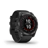 Išmanusis laikrodis Garmin Fenix 7X Pro Solar, Pilkos spalvos korpusas su juodos spalvos silikoniniu dirželiu