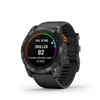 Išmanusis laikrodis Garmin Fenix 7X Pro Solar, Pilkos spalvos korpusas su juodos spalvos silikoniniu dirželiu