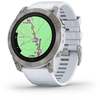 Išmanusis laikrodis Garmin epix™ Pro (Gen 2) – Sapphire Edition, 51 mm, Titano spalvos korpusas su baltos spalvos dirželiu