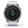 Išmanusis laikrodis Garmin epix™ Pro (Gen 2) – Sapphire Edition, 51 mm, Titano spalvos korpusas su baltos spalvos dirželiu