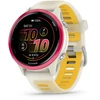 Išmanusis laikrodis Garmin Forerunner® 570 - 42mm Rožinės spalvos aliuminis su permatomu kreminės / mango spalvos dirželiu