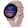Išmanusis laikrodis Garmin Venu® 3S, Šviesaus aukso spalvos nerūdijančiojo plieno apvadas su pilkai rausvos spalvos korpusu ir silikoniniu dirželiu