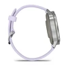 Išmanusis laikrodis Garmin Venu® 4 - 41 mm Sidabro spalvos su šviesiai violetinės spalvos silikoniniu dirželiu | 010-03013-01