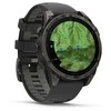 Garmin Išmanusis laikrodis Fenix 8 – 47 mm, AMOLED Sapphire, Pilkos anglies spalvos DLC titanas su juodai pilkos spalvos silikoniniu dirželiu